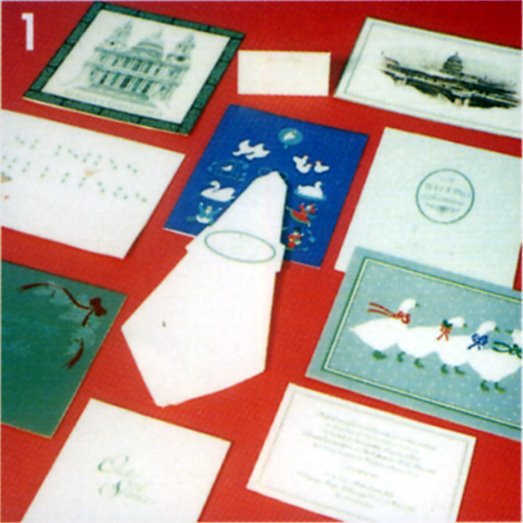 greeting cards, invitations, serviettes, table cards, hymn sheets, menus